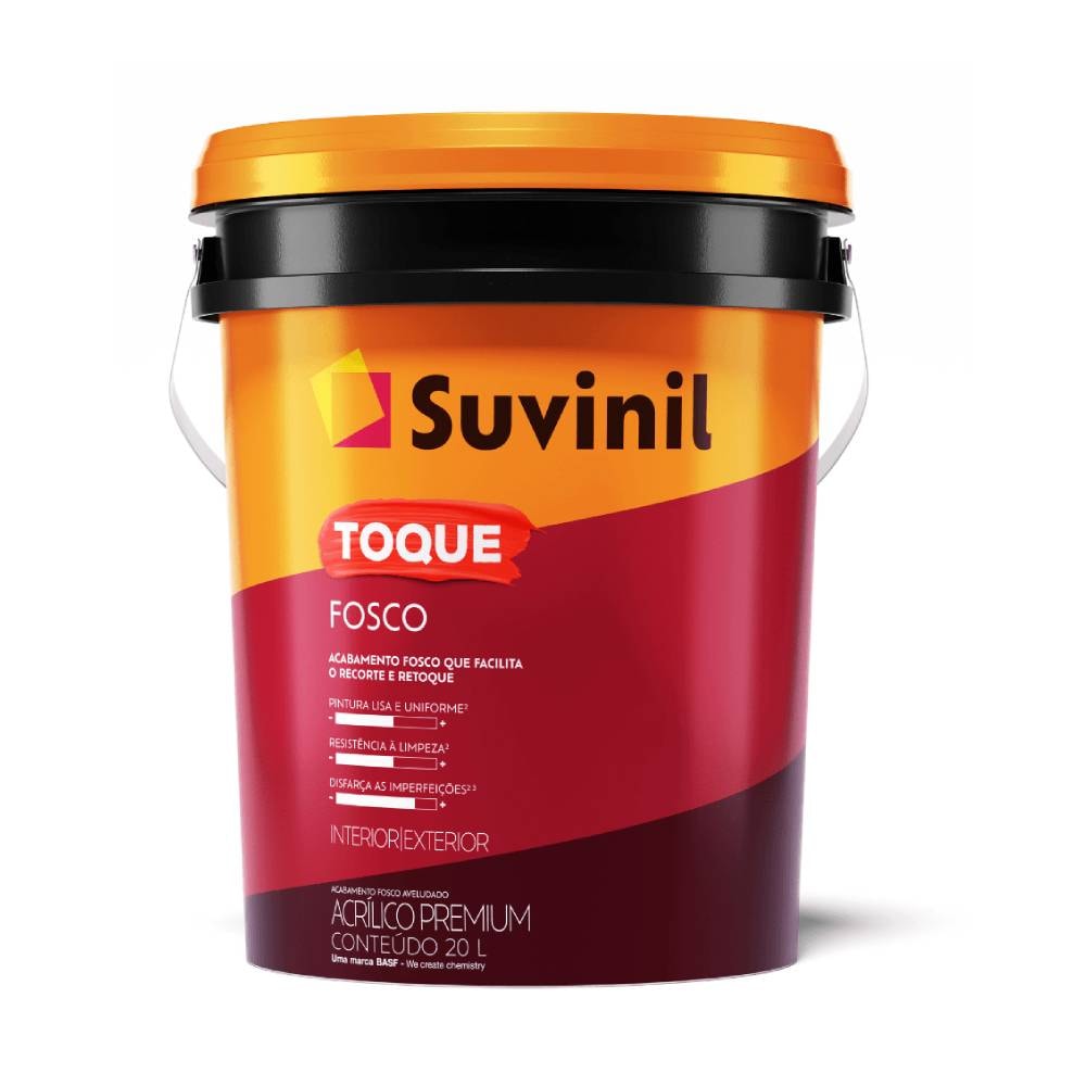 Tinta Acrílica Suvinil  20L Toque Fosco Branco - 50841837